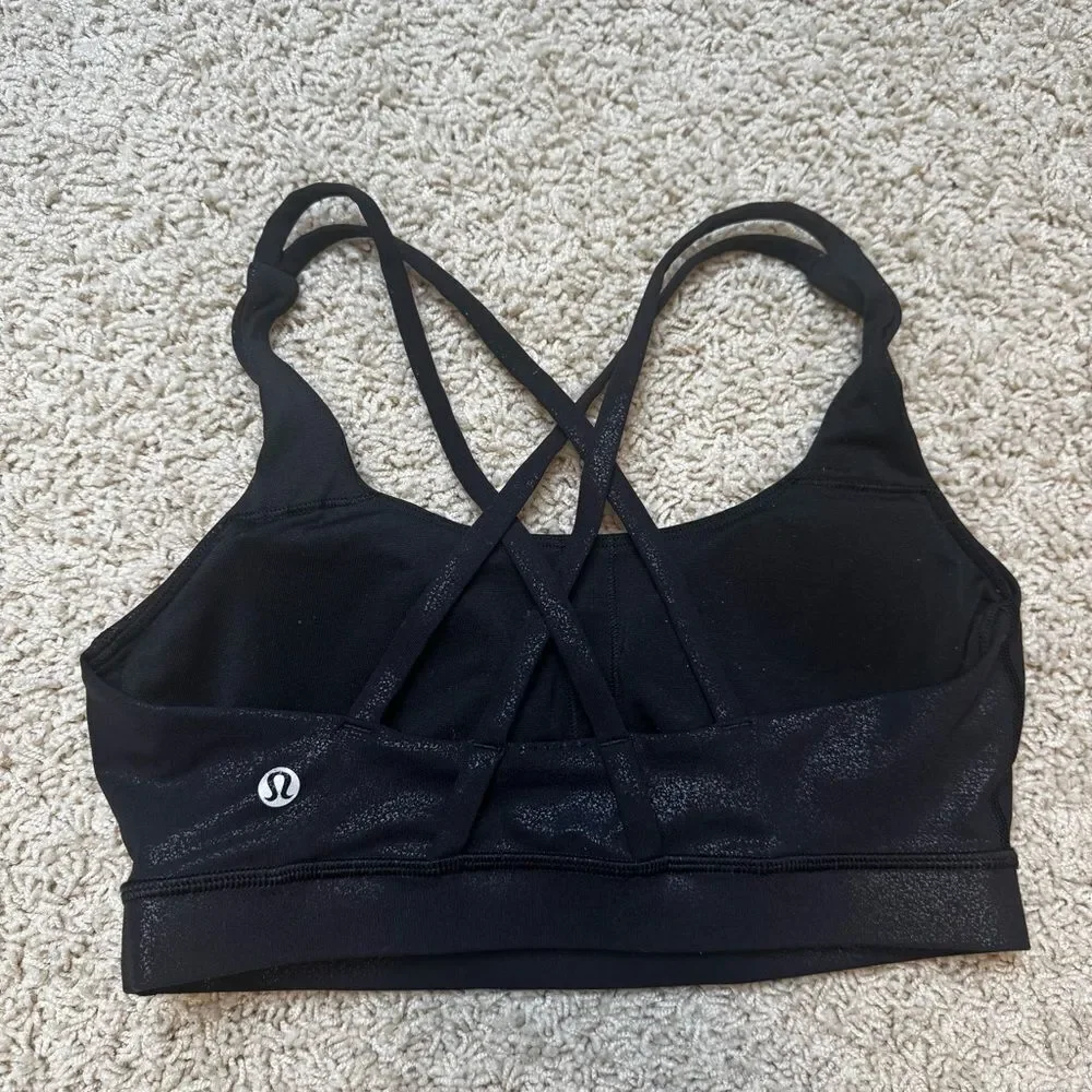 Lululemon free to be sports bra black sparkles size 6 - Picture 2 of 4